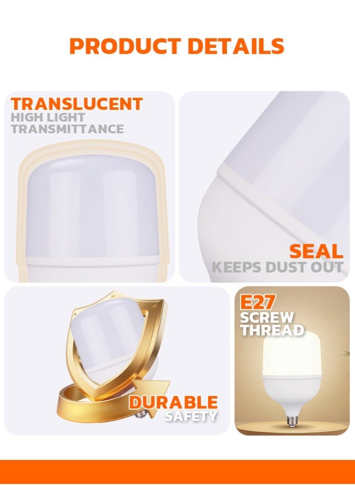 Max 50W LED Bulb E27 Cool White 4000LM High Brightness Industrial & Home Lamp 6500K - Image 3